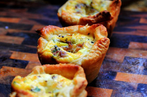 Leek, Sausage & Chanterelle Puff Pastry Frittatas