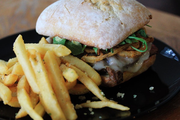 Seared Steak Sandwich with Garlic Parmesan Fries