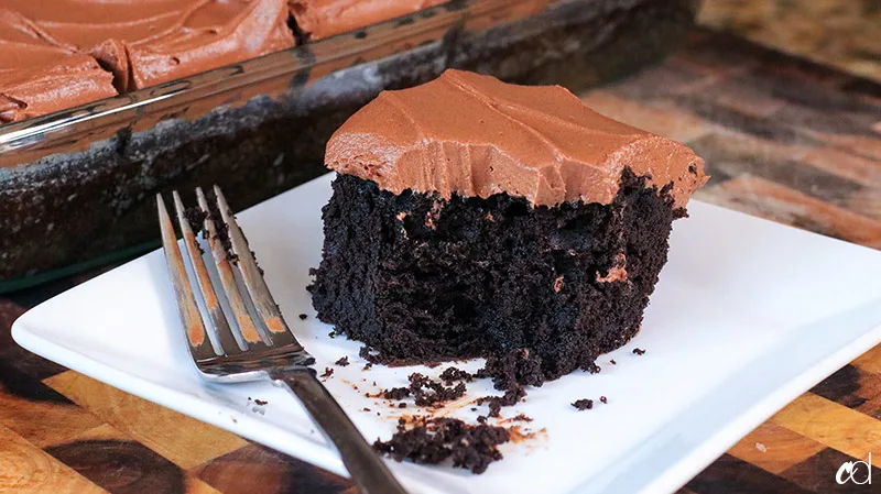 Chocolate Sheet Cake • topped with ganache!