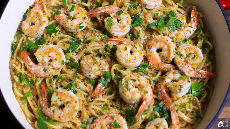 Cacio e Pepe with Shrimp