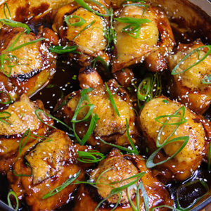 Garlic Ginger and Soy Braised Chicken Thighs