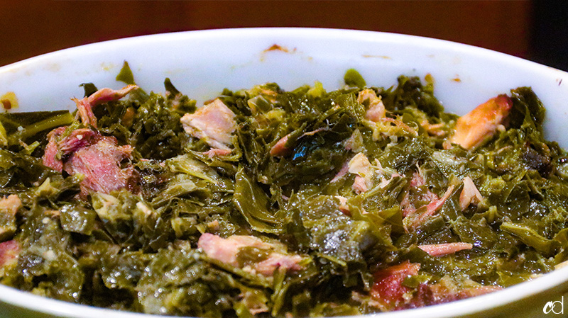 Back To Organic – Slowly Cooked Collard Greens in Garlic, Butter, and Smoked  Turkey