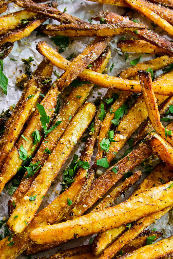 Pesto Red Snapper with Baked Parmesan Fries | CarnalDish