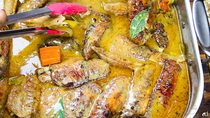 Slow-Roasted SMOKED TURKEY WINGS * Creamy Wine Gravy * HERBS