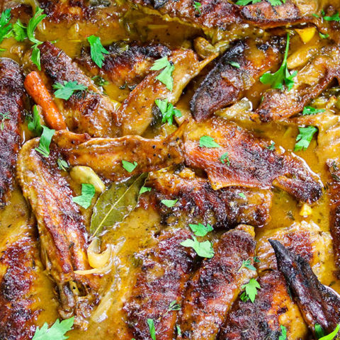 Roasted Turkey Wings with Creamy Marsala Gravy - CarnalDish