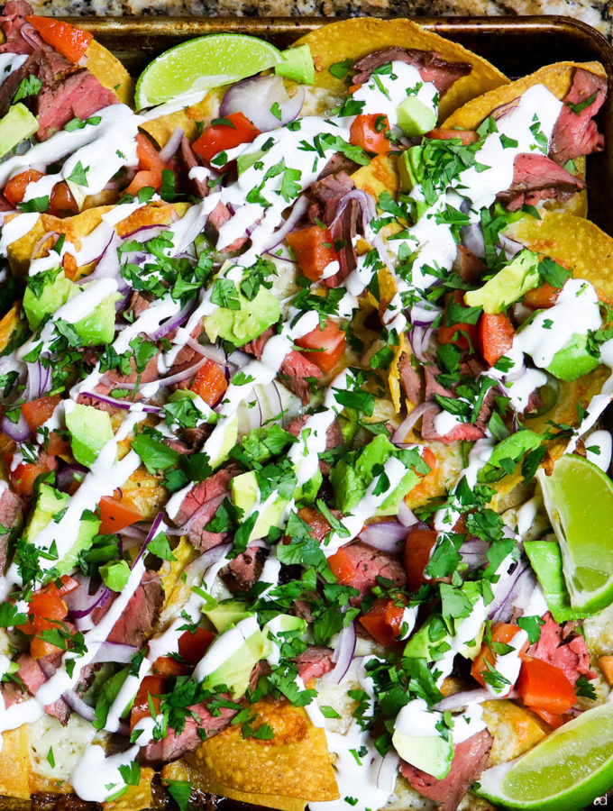 Loaded Steak Sheet Pan Nachos | CarnalDish