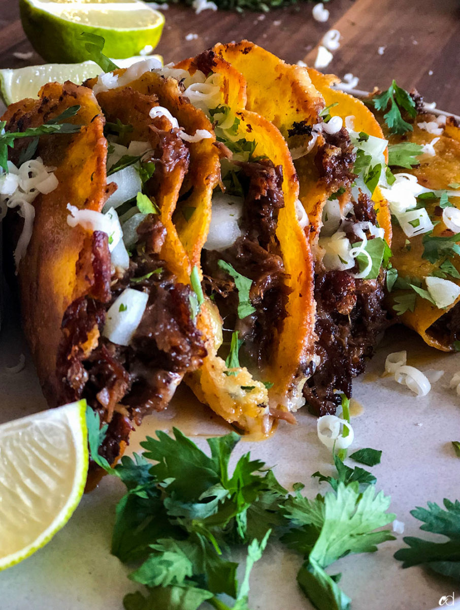 Beef Birria Quesa Tacos with Consome - CarnalDish